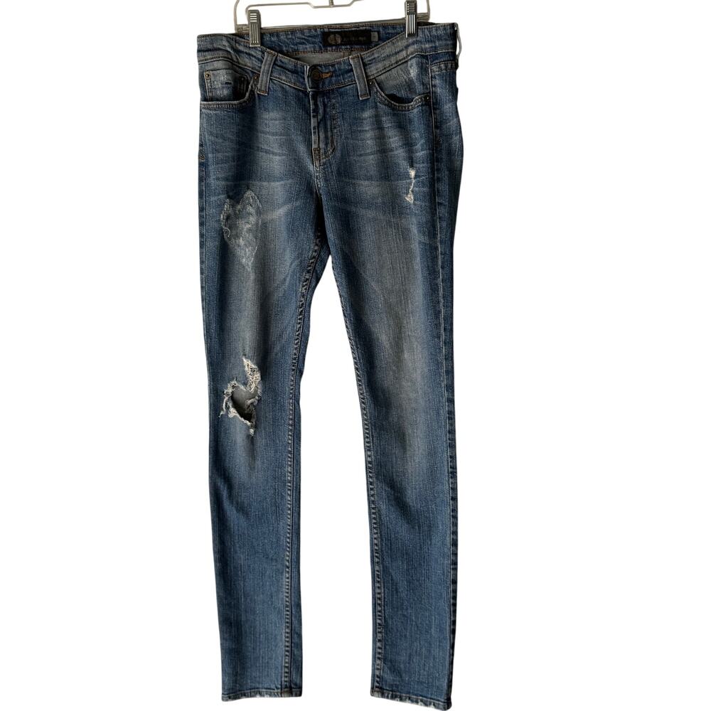 JET‎ John Eshaya Distressed Skinny Jeans Size 4 Lightning Bolt Pocket